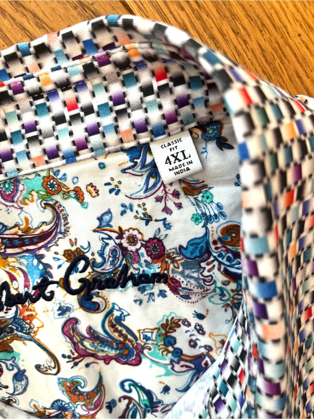 Robert Graham Multi-Color Knit Short Sleeve Shirt 4XL - Picture 4 of 10